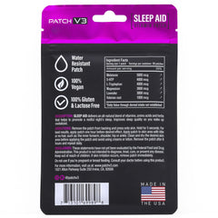 Patch V3 skin-adhesion overnight application showing discreet wearable sleep support.