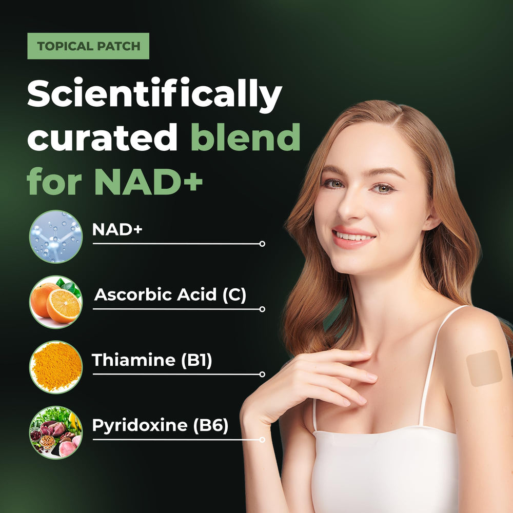 Patch4U NAD+ patch packaging highlighting key ingredients.