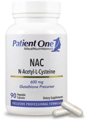 Patient One NAC 600 mg bottle with capsules ready for daily immune support.