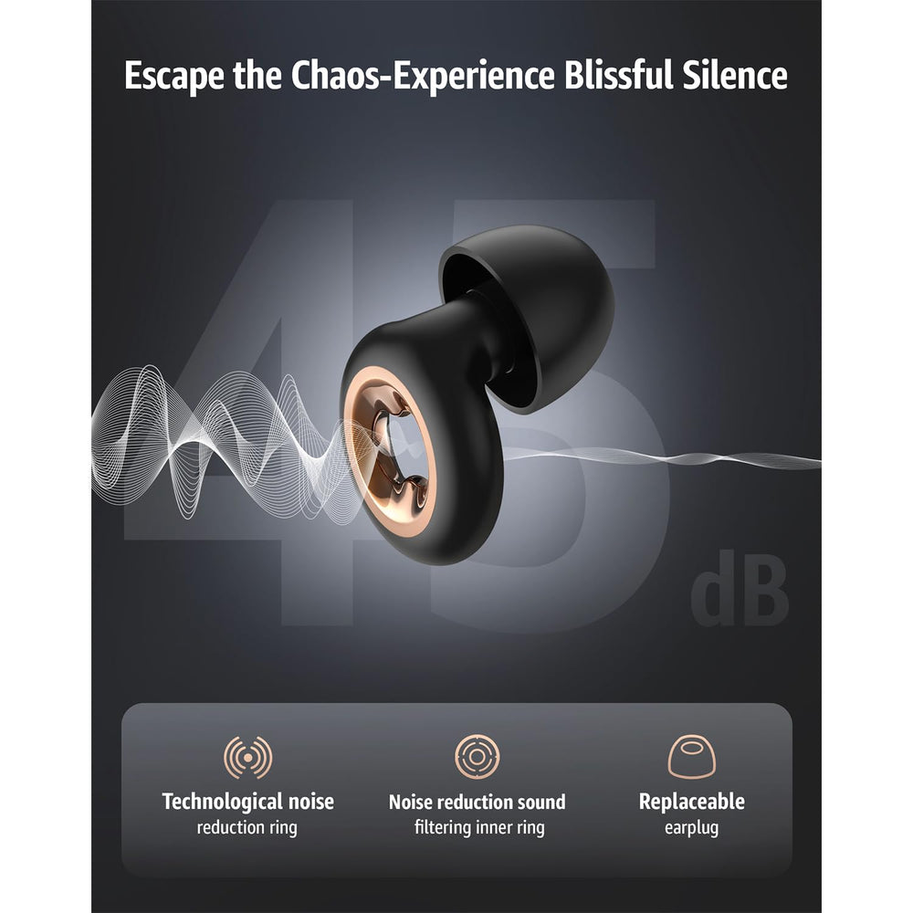 PATNRAB 45dB noise cancellation system reduces ambient sounds during sleep