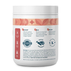Pattern Wellness collagen scoop demonstrates easy daily dosage for drinks and recipes.