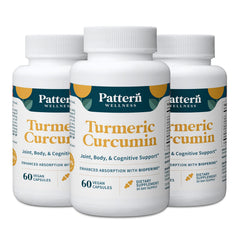 Pattern Wellness Turmeric Curcumin bottle front highlighting joint support