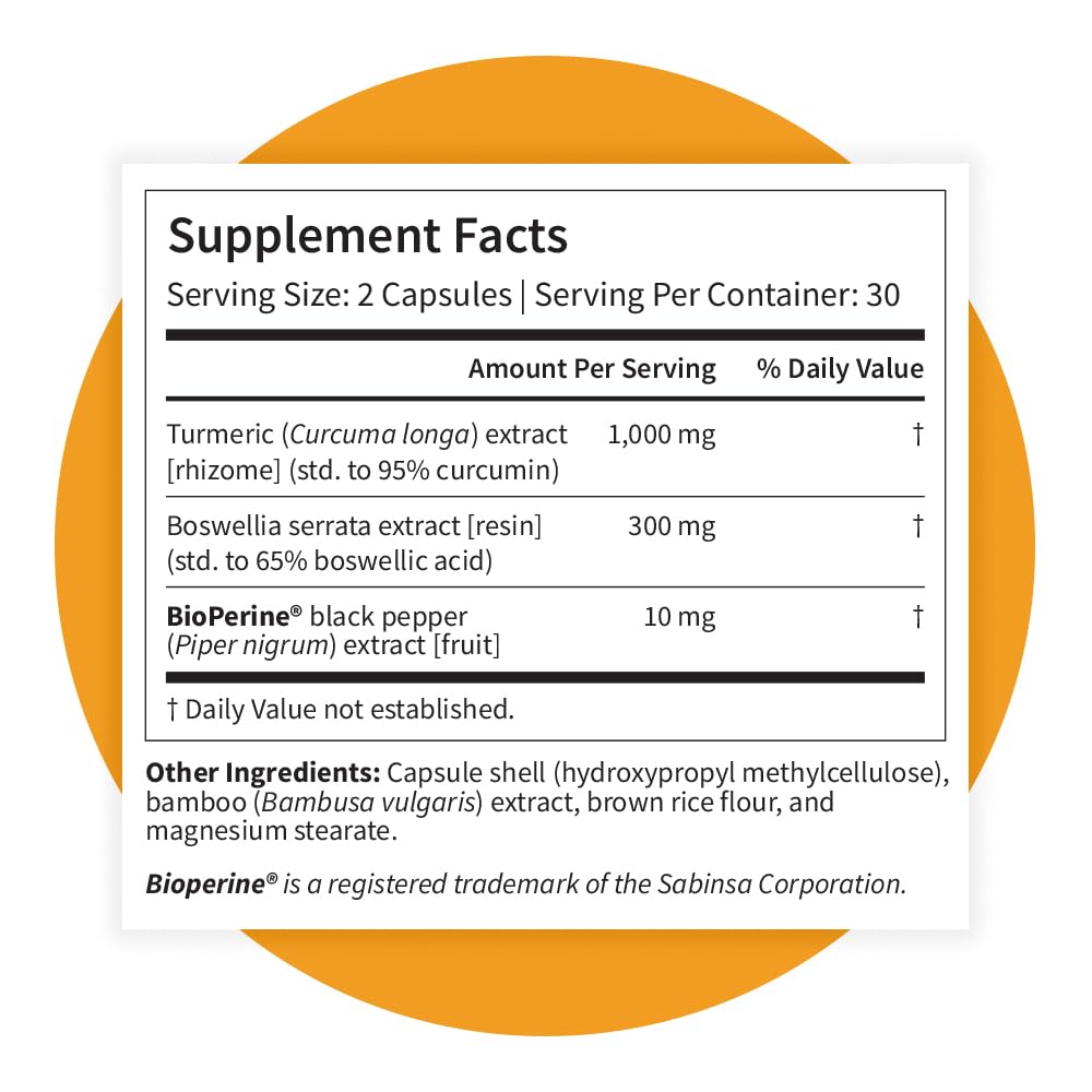 Pattern Wellness Turmeric Curcumin packaging details showing serving size and ingredients