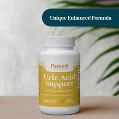 Pattern Wellness Uric Acid Support ingredients close-up featuring celery seed and turmeric.