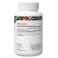 Pattern Wellness Vitamin E 400 IU label detail highlighting non-GMO and gluten-free formula.
