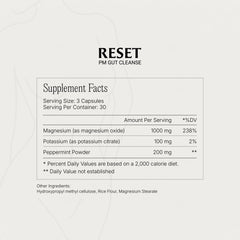 Paulina Fitness Reset PM capsules promote evening comfort and digestive ease for a relaxed night.