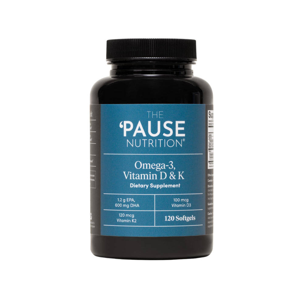 Pause Life Omega-3 DK2 softgels bottle for daily wellness.