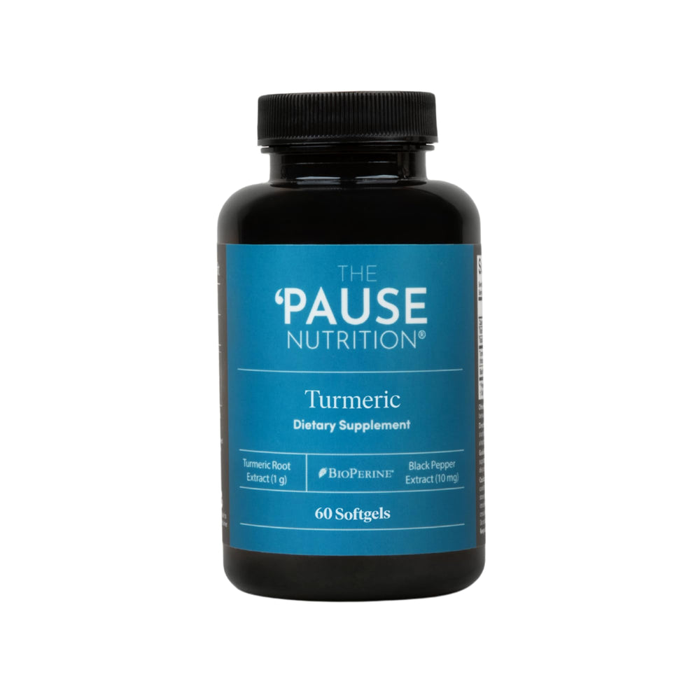 The 'Pause Life Turmeric softgel bottle closeup supports daily wellness