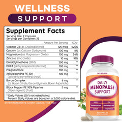 Close-up shows DIM, Ashwagandha, Vitamin D and Magnesium in PAYÉ blend