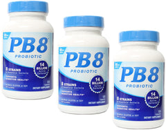 PB8 Probiotic 3-pack front bottle for convenient daily use and balance