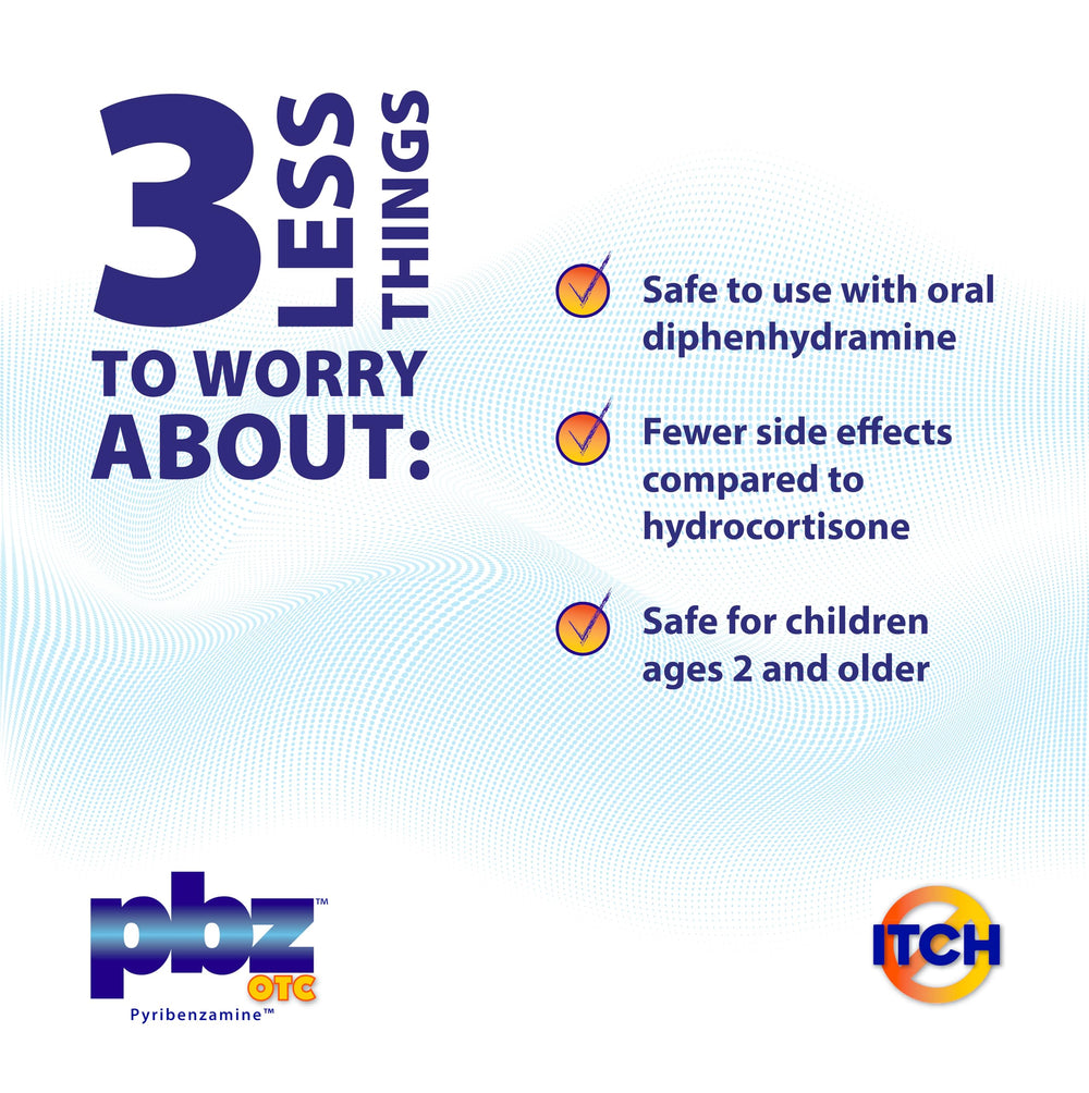 PBZ antihistamine cream tube front showing easy access for daily itch relief
