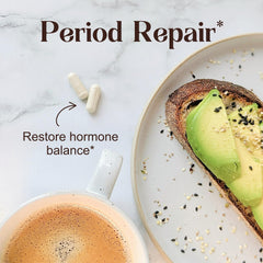 PCOS Queen Period Repair health benefits visual cue for supporting comfort and regularity.