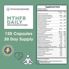 PD VARS MTHFR Daily Multivitamin bottle-label-closeup highlighting methylated B-complex benefits.