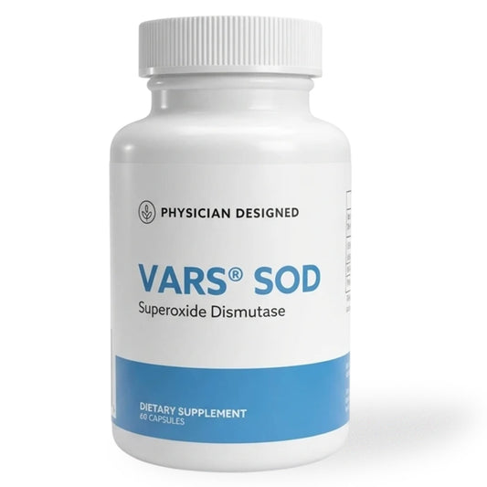 PD VARS SOD Booster bottle close-up emphasizing daily antioxidant support.