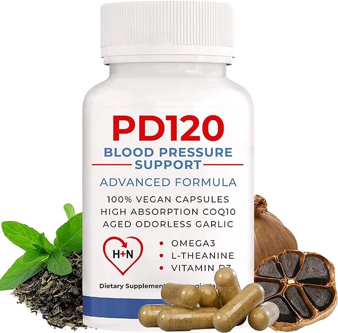 PD120 vitamin D3 and L-Theanine detail suggesting daily cardiovascular wellness.
