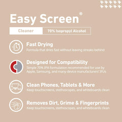 PDI Easy Screen Cleaning Wipes travel-friendly pack for on-the-go cleaning
