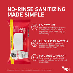 PDI Sani-Professional wipe lifts debris from a surface.