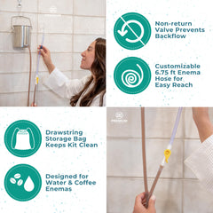 PE Premium Enema discreet storage bag keeps parts organized and private.