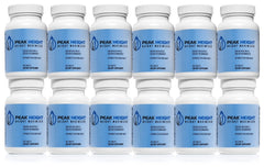 Peak Height Growth Supplement bottle close-up for kids supporting natural bone health.