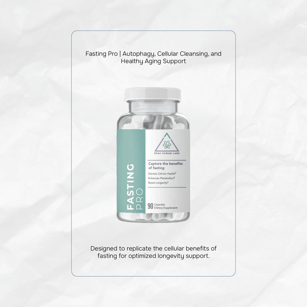 Peak Human Fasting Pro NAD bottle pour illustrating easy daily dosing