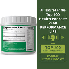 Peak Performance All 5 Multi-Collagen close-up of hydrolyzed collagen sources