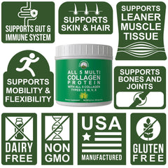 Peak Performance All 5 Multi-Collagen scoop-dispense for easy daily serving