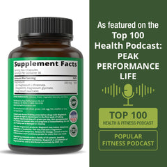 Peak Performance bottle in a gym setting representing everyday muscle function support.