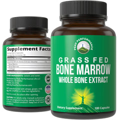Peak Performance grass-fed bone marrow capsules bottle highlighting nutrient-dense extract