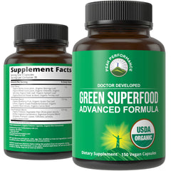 Peak Performance Organic Super Greens bottle ready for daily energy support.
