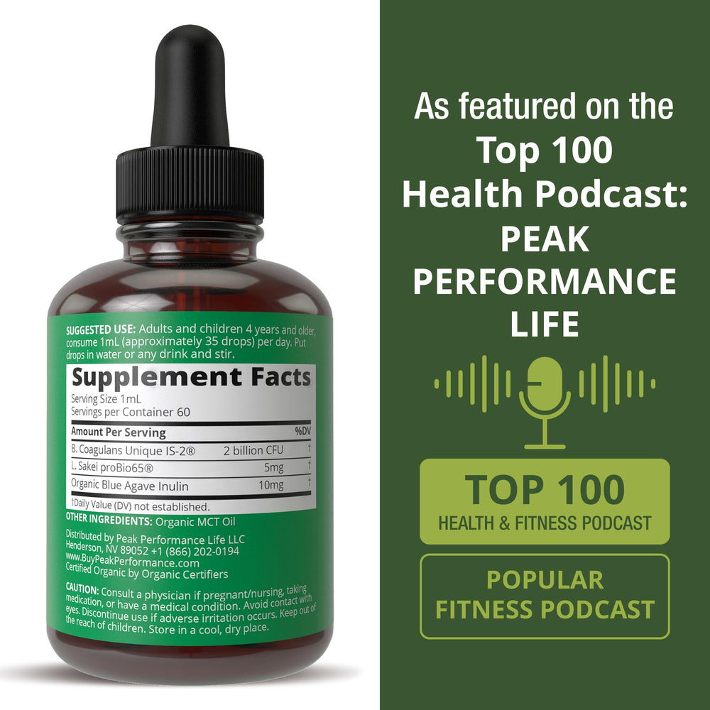 Peak Performance vegan allergen-free formula label highlights zero sugar.