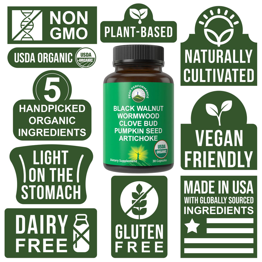 Peak Performance capsules shown for easy, daily detox routines.