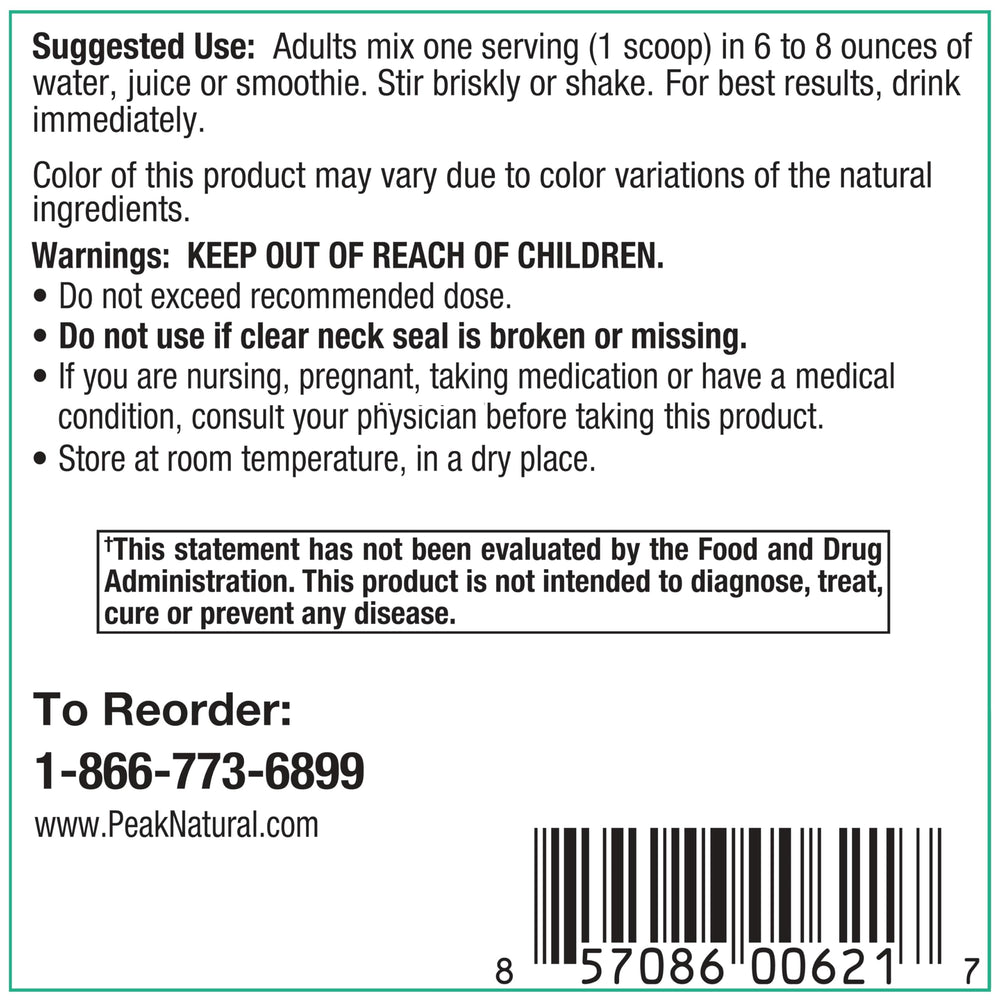 Peak Pure & Natural CareFlow Mango infusion highlighting microcirculation support