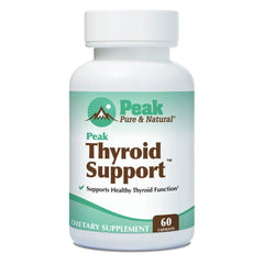 Peak Pure & Natural Thyroid Support bottle front for daily thyroid support and energy.