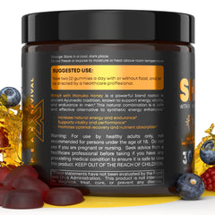 Serving plate showing easy daily dose of Shilajit Gummies.
