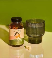 Peak + Valley sleep aid on nightstand as part of bedtime routine.