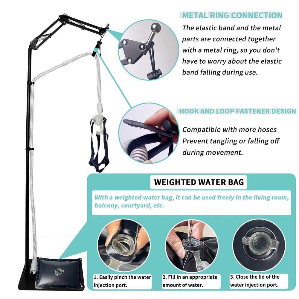 PeakBlen CPAP hose holder stand bedside setup keeps hoses organized nearby.