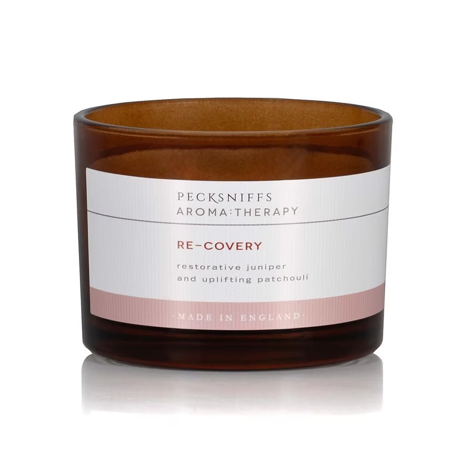 Pecksniff's Aromatherapy Recovery 3-Wick Candle in a jar for relaxing ambience and long burn