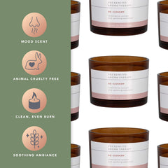 Wax swirl showing juniper-patchouli notes for tranquil mood