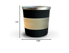 Pecksniff's black candle on display signals premium home scent.