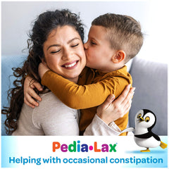 Pedia-Lax berry flavor bottle in a kid-friendly scene.