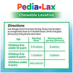 Pedia-Lax watermelon flavor chewables make dosing pleasant for kids.