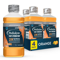 Pedialyte Fast Hydration orange pour bottle for quick electrolyte replenishment