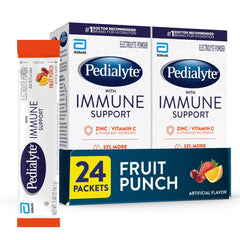 Pedialyte Immune Support bottle pour showing hydration on the go