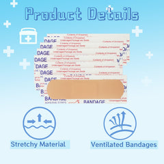 PEDOBALI 3-4x3-inch bandage covers scrapes securely without irritation.
