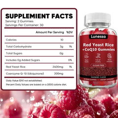 Peehss label highlights CoQ10 and red yeast rice for energy support.