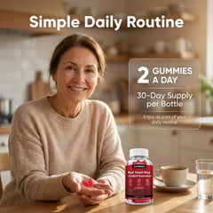 Peehss raspberry-flavored gummies in a travel-friendly bottle.