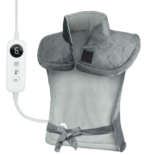 Pekourtly heating pad with full back coverage in gray for soothing warmth
