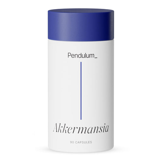 Pendulum Akkermansia bottle front with label for daily gut support