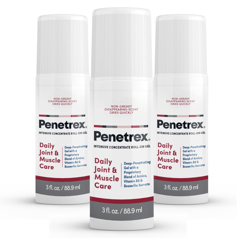Penetrex roll-on application demonstrates quick-absorption relief for sore joints and muscles