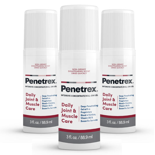 Penetrex roll-on application demonstrates quick-absorption relief for sore joints and muscles